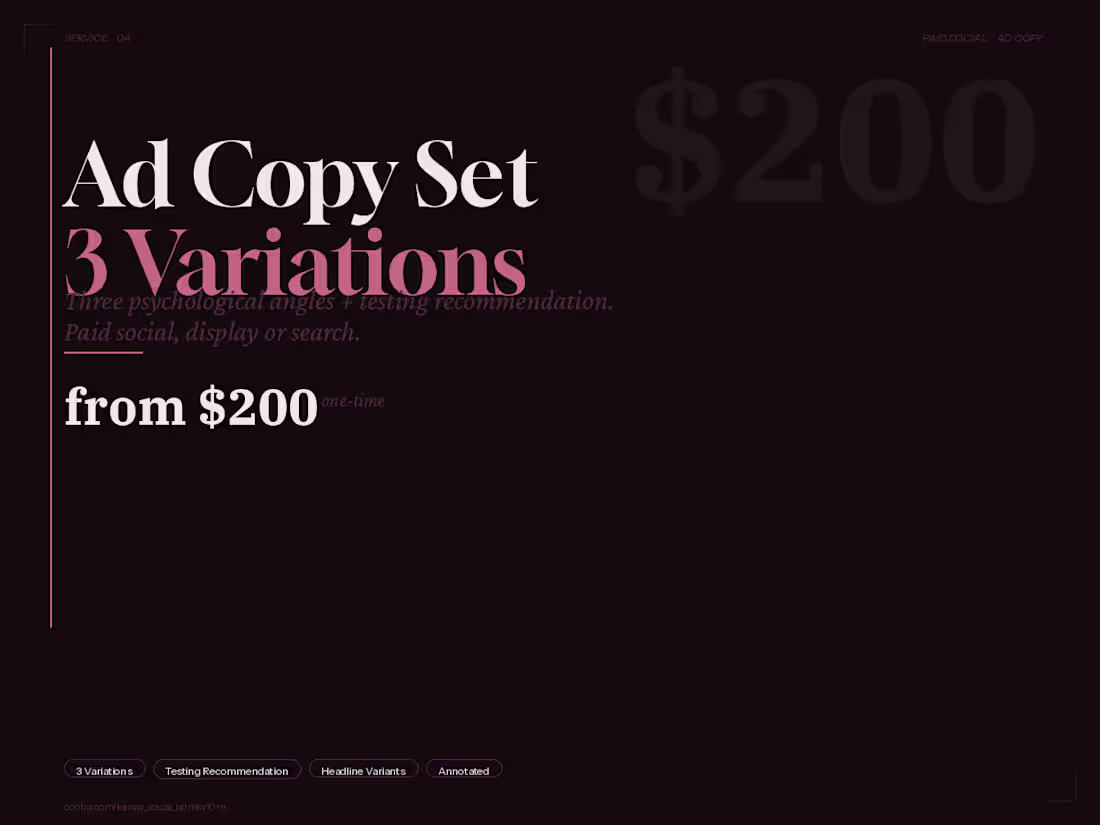 Cover image for Ad Copy Set - 3 Variations