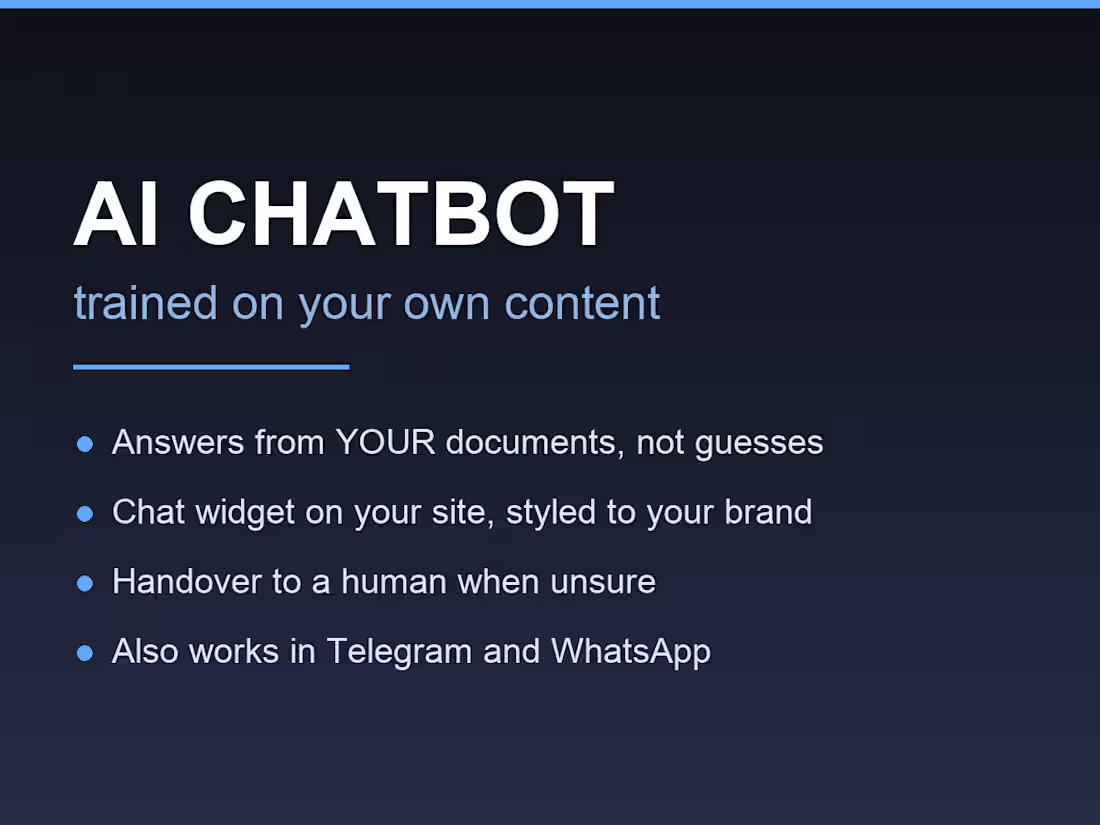 Cover image for AI Chatbot Trained on Your Own Content