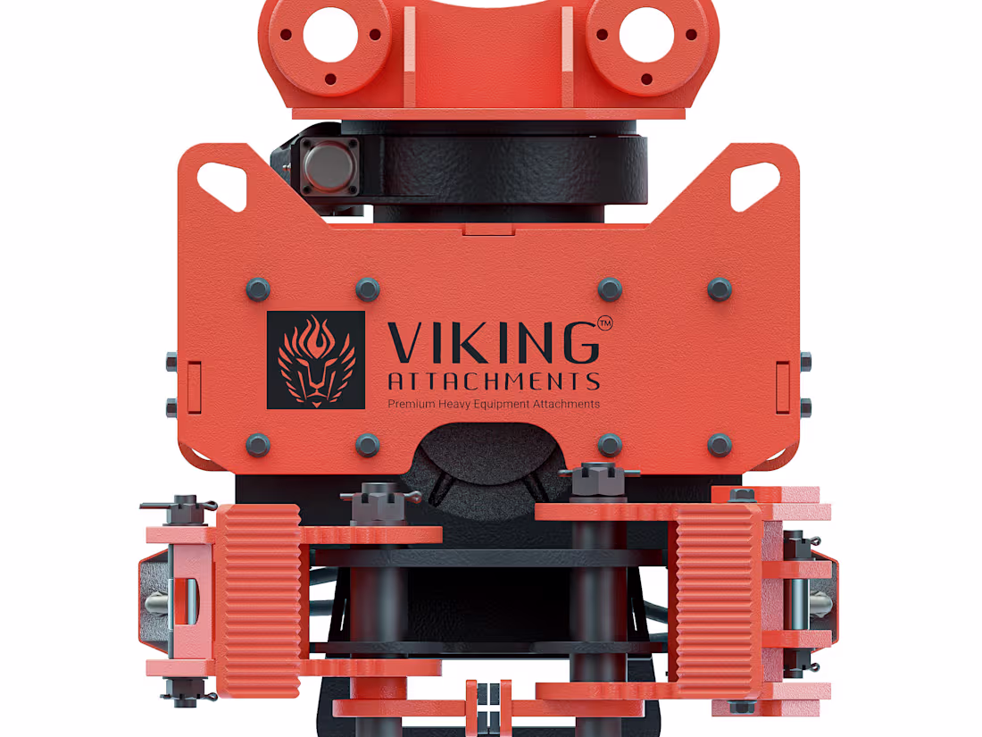 Cover image for VIKING attachments
Industrial vibratory pile driver.