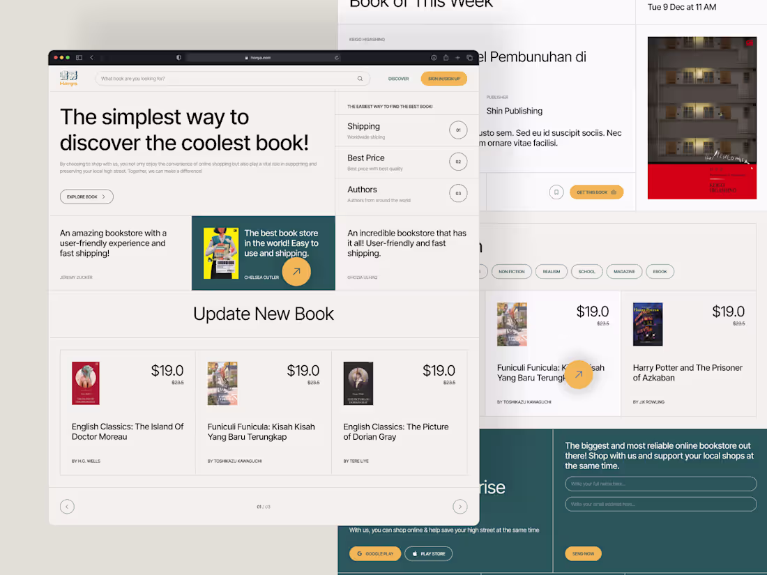 Cover image for Bookstore E-commerce Website Design