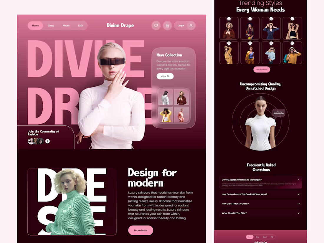 Cover image for Fashion Landing Page Design