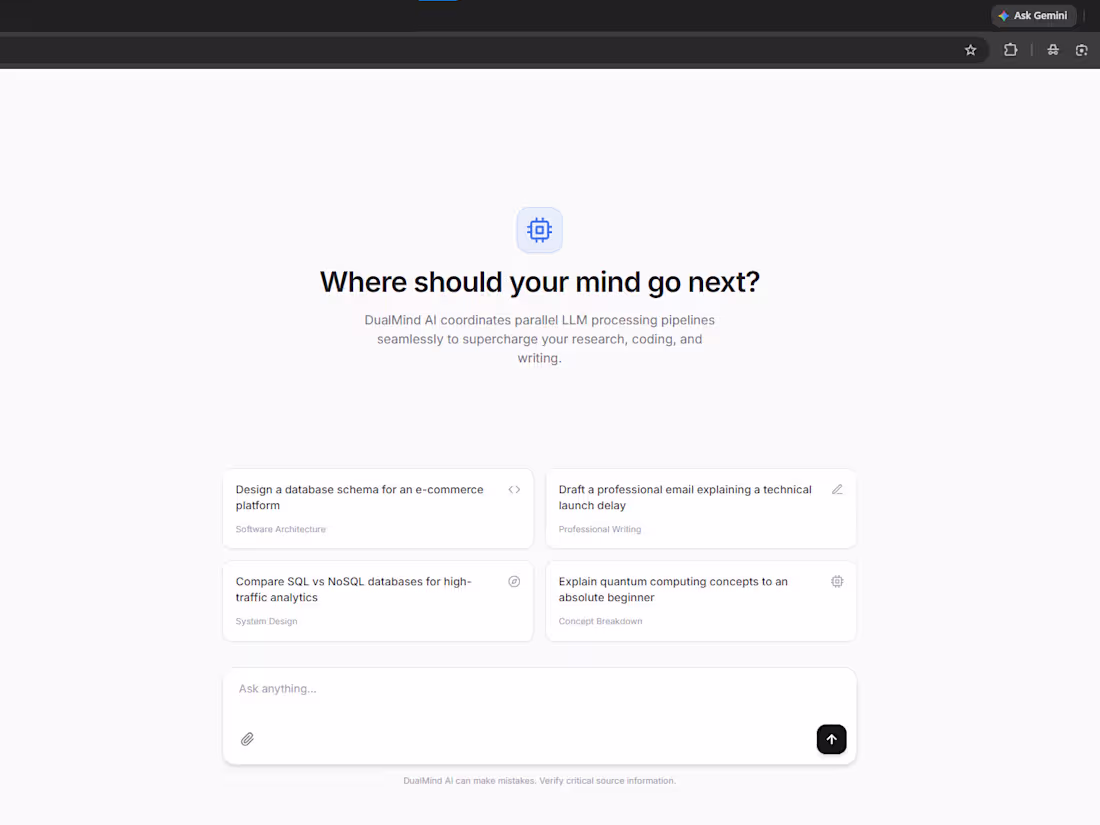 Cover image for Dualmind AI 🤖 (https://github.com/Achintha-Dev/DualMind_AI)