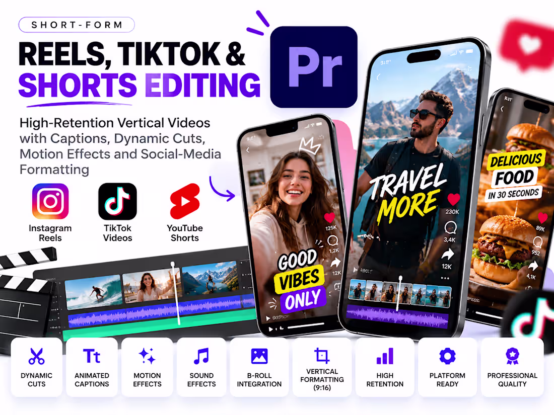 Cover image for Short-Form Reels, TikTok & YouTube Shorts Editing