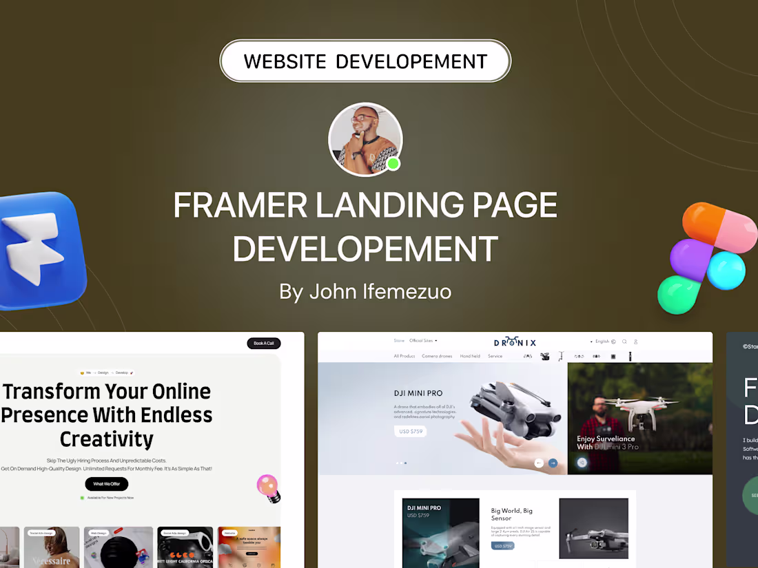 Cover image for Framer • Website Landing Page Development