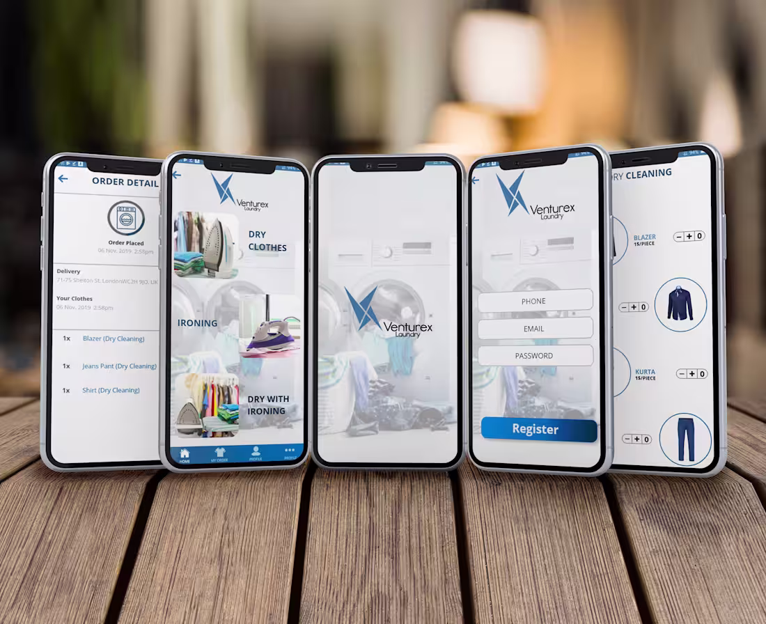 Cover image for Mobile Apps Design for "Venturex Laundry"