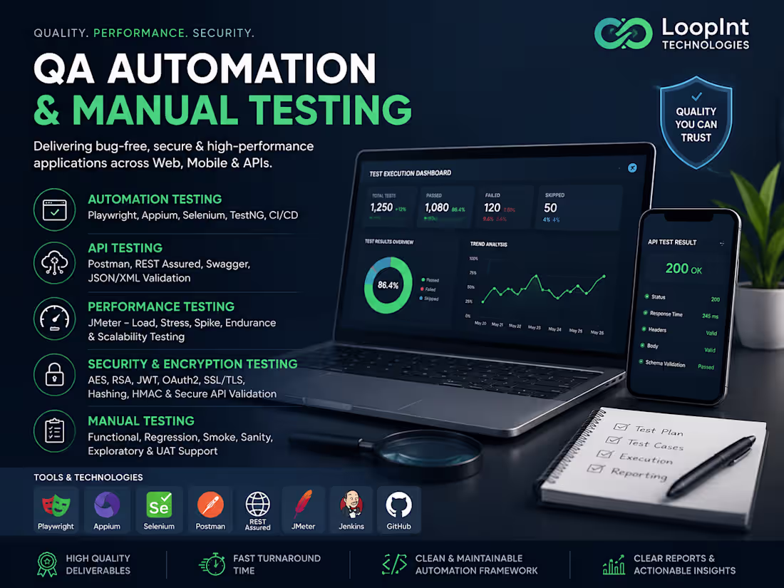Cover image for QA Automation & Manual Testing for Web and Mobile Apps