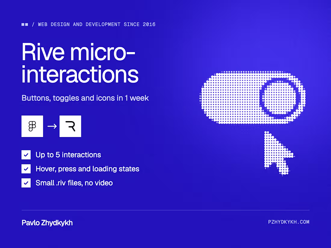 Cover image for Rive Micro-Interactions for Your Product in 1 Week