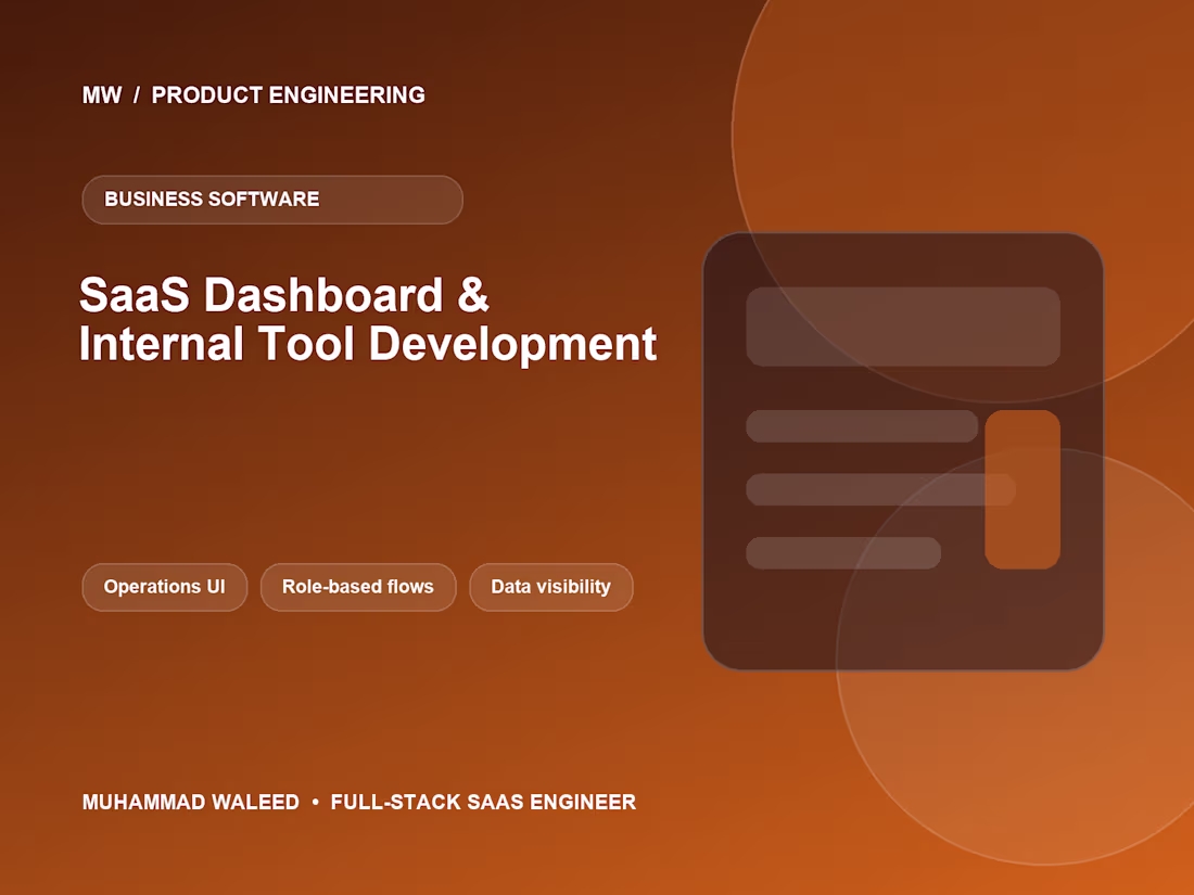 Cover image for SaaS Dashboard & Internal Tool Development