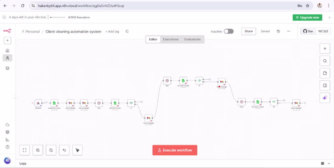 Cover image for Cleaning Service Automation - n8n