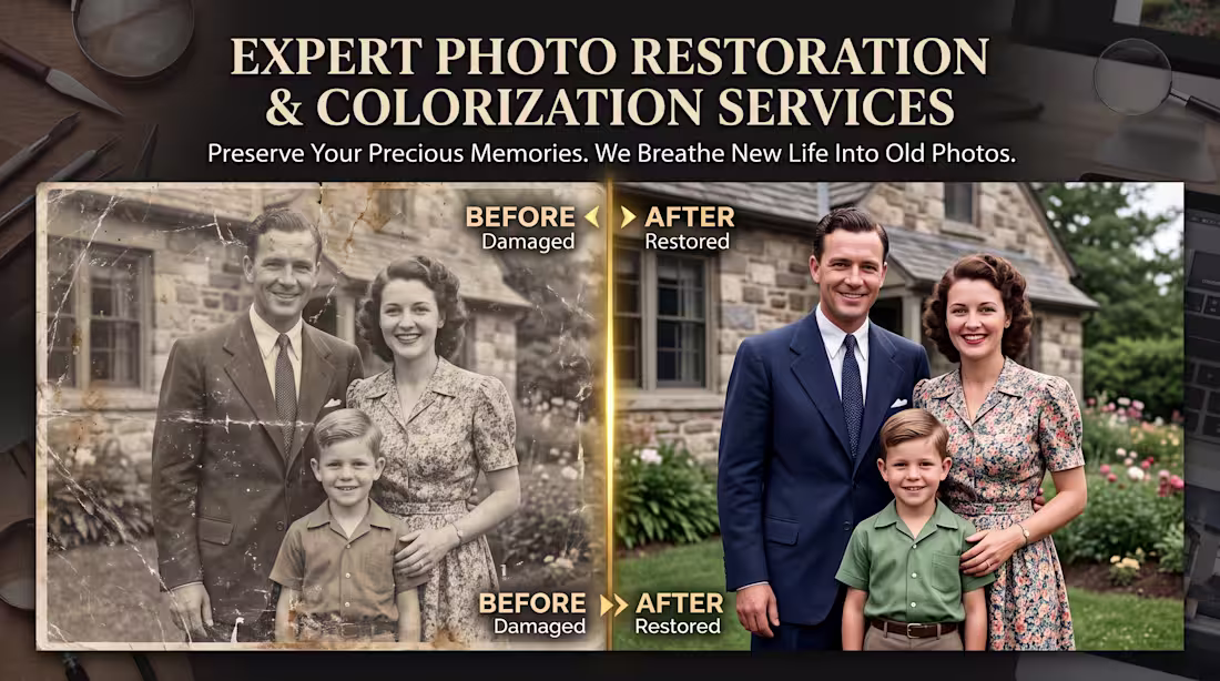 Cover image for i will provide expert photo restoration and colorization service