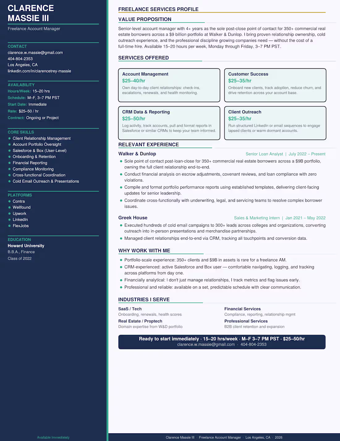 Cover image for Showcases the Freelance Services Profile.