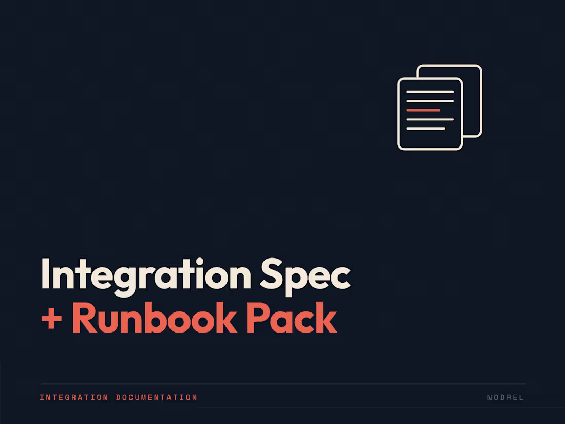 Cover image for Integration Specification + Runbook Package