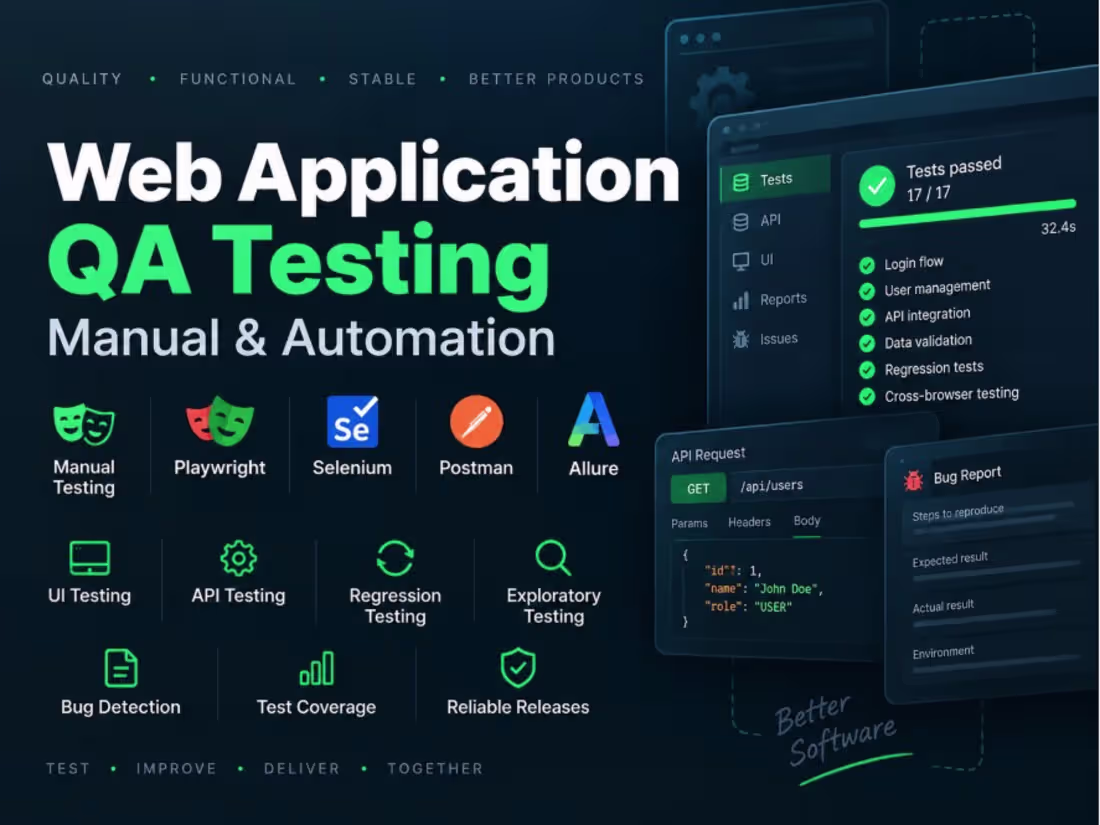 Cover image for Web Application QA Testing - Manual & Automation
