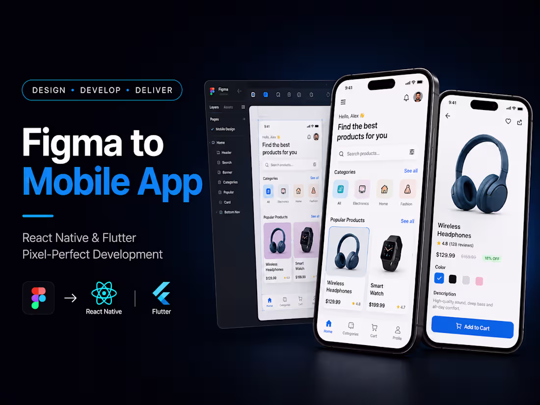 Cover image for Convert Figma to React Native or Flutter App