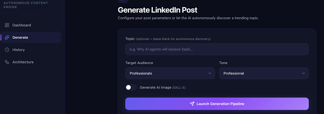 Cover image for Autonomous Multi-Agent Content Generation System