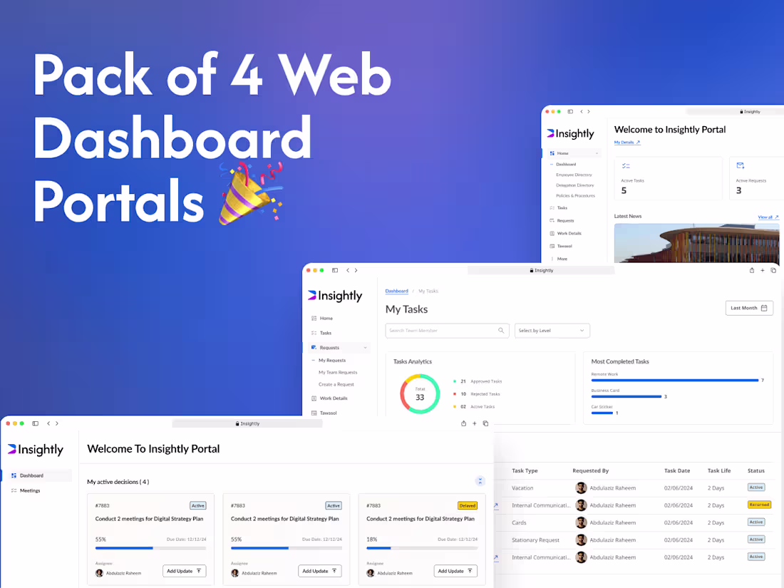 Cover image for Web Dashboard Portals Pack 🚀