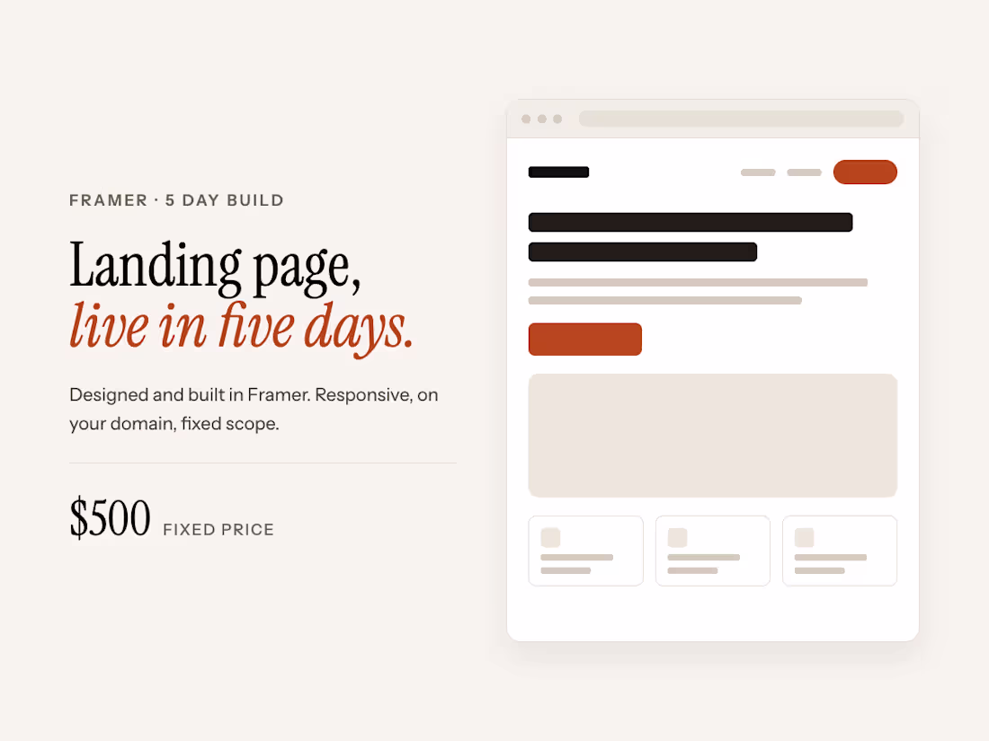 Cover image for Framer Landing Page | Designed & Shipped in 5 Days