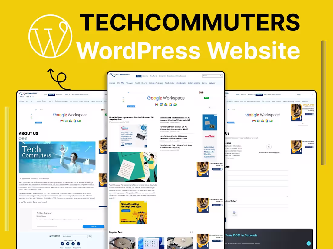 Cover image for TechCommuters | Wordpress Website