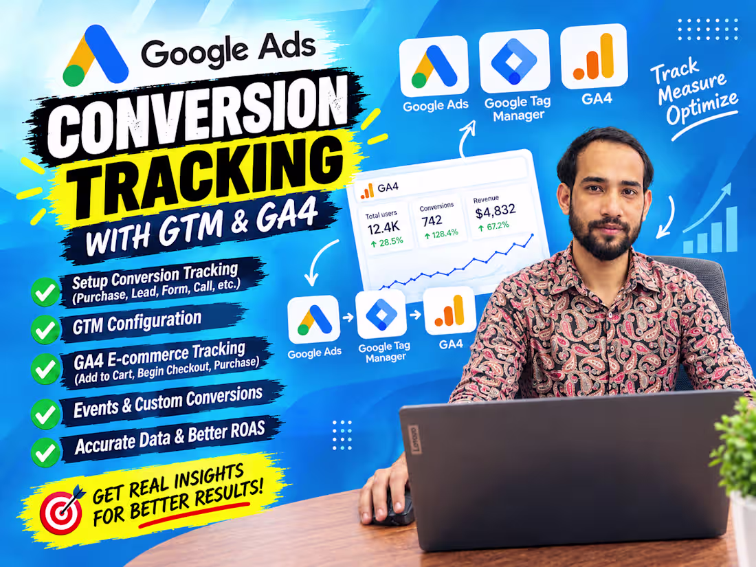 Cover image for Complete Tracking Setup | GA4, GTM, Google Ads & Meta Pixel