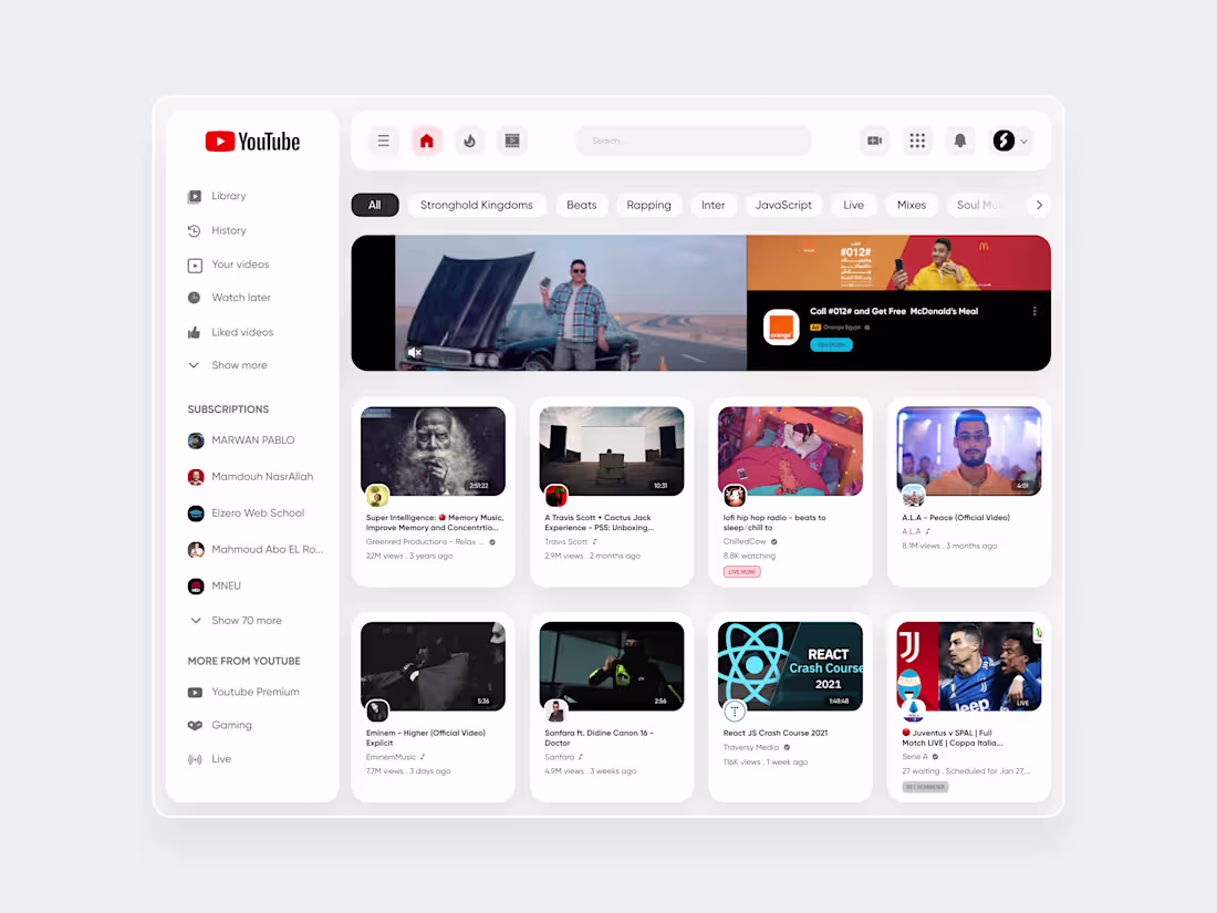 Cover image for Youtube Redesign UI