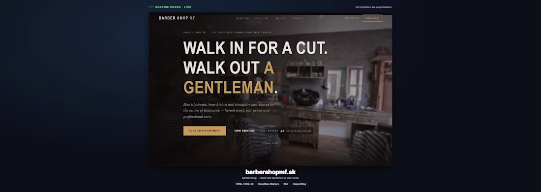 Cover image for One-page website for a small business