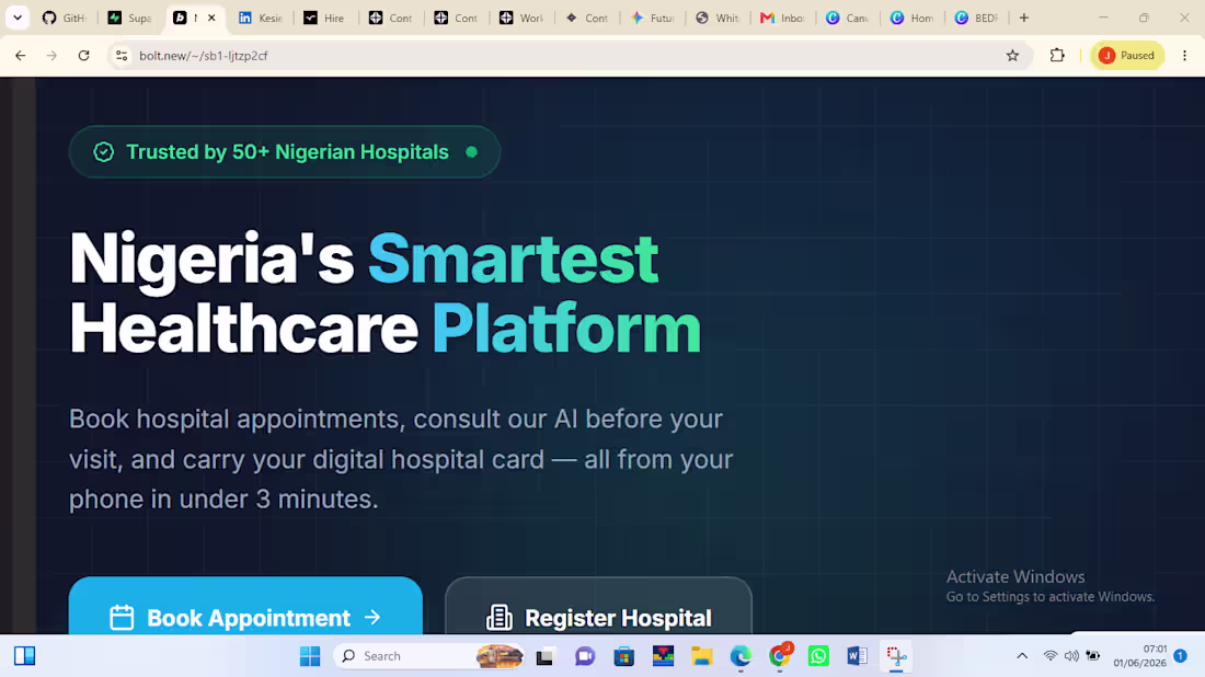 Cover image for Currently developing an AI-enabled healthcare