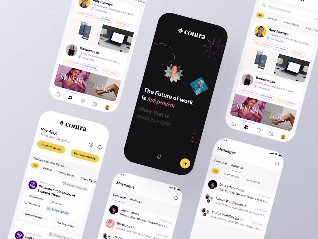 Cover image for Contra Mobile App Concept