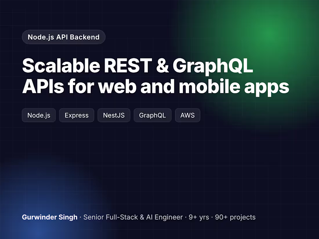 Cover image for Scalable Node.js REST or GraphQL API Backend