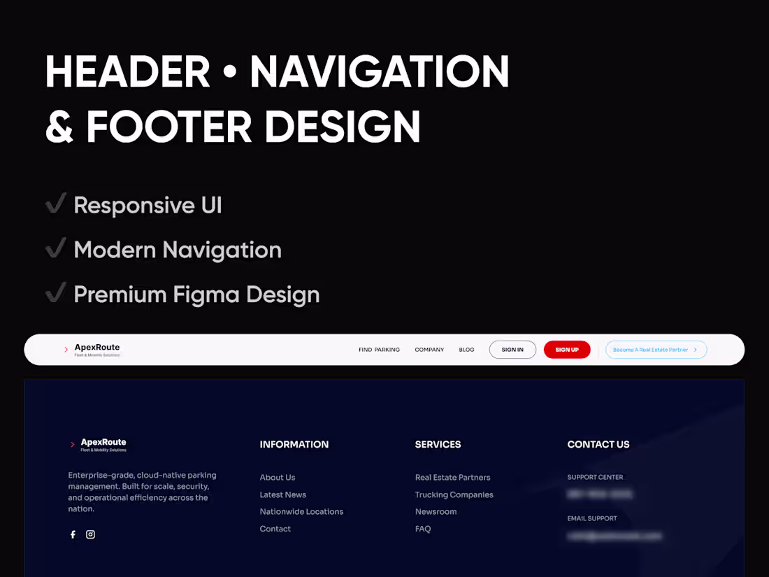 Cover image for A modern responsive website header, navigation and footer design