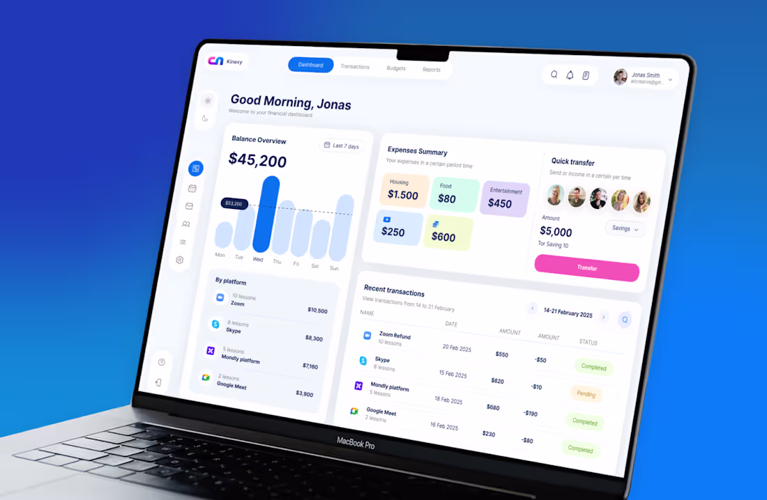 Cover image for SaaS Dashboard & Web App UI Design (Figma)
