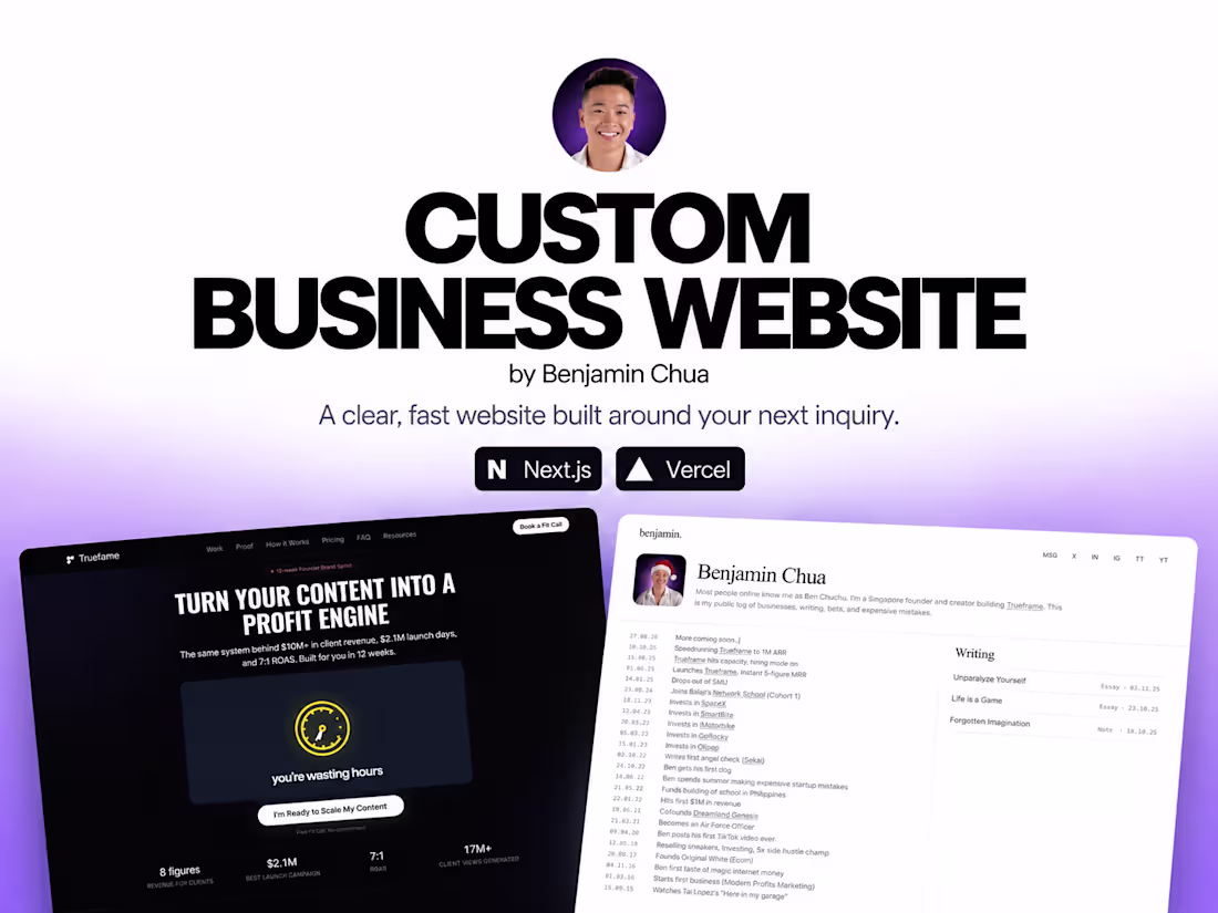 Cover image for Custom Business Website