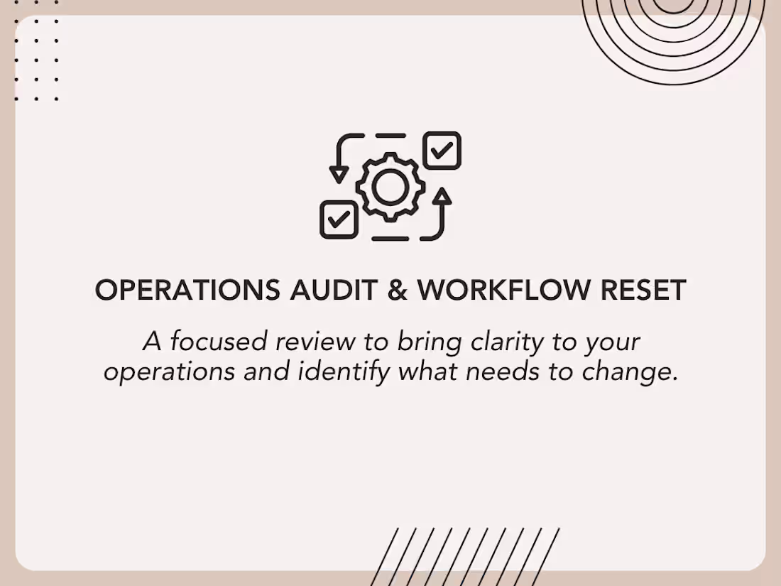 Cover image for Operations Audit & Workflow Reset