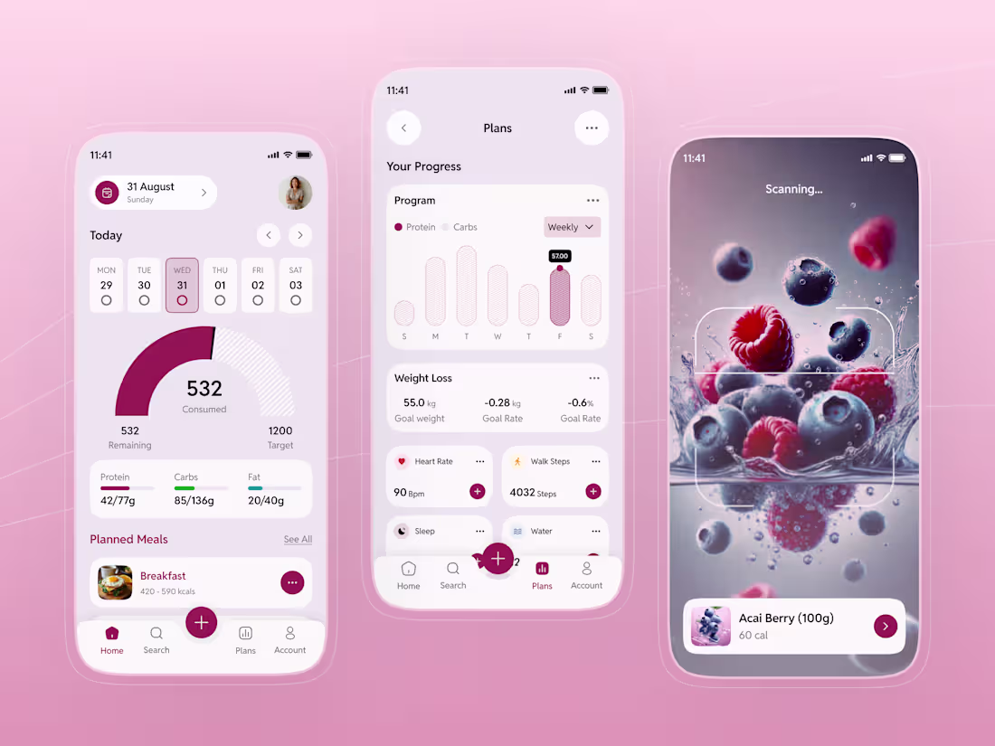 Cover image for Food Tracker App Design |
