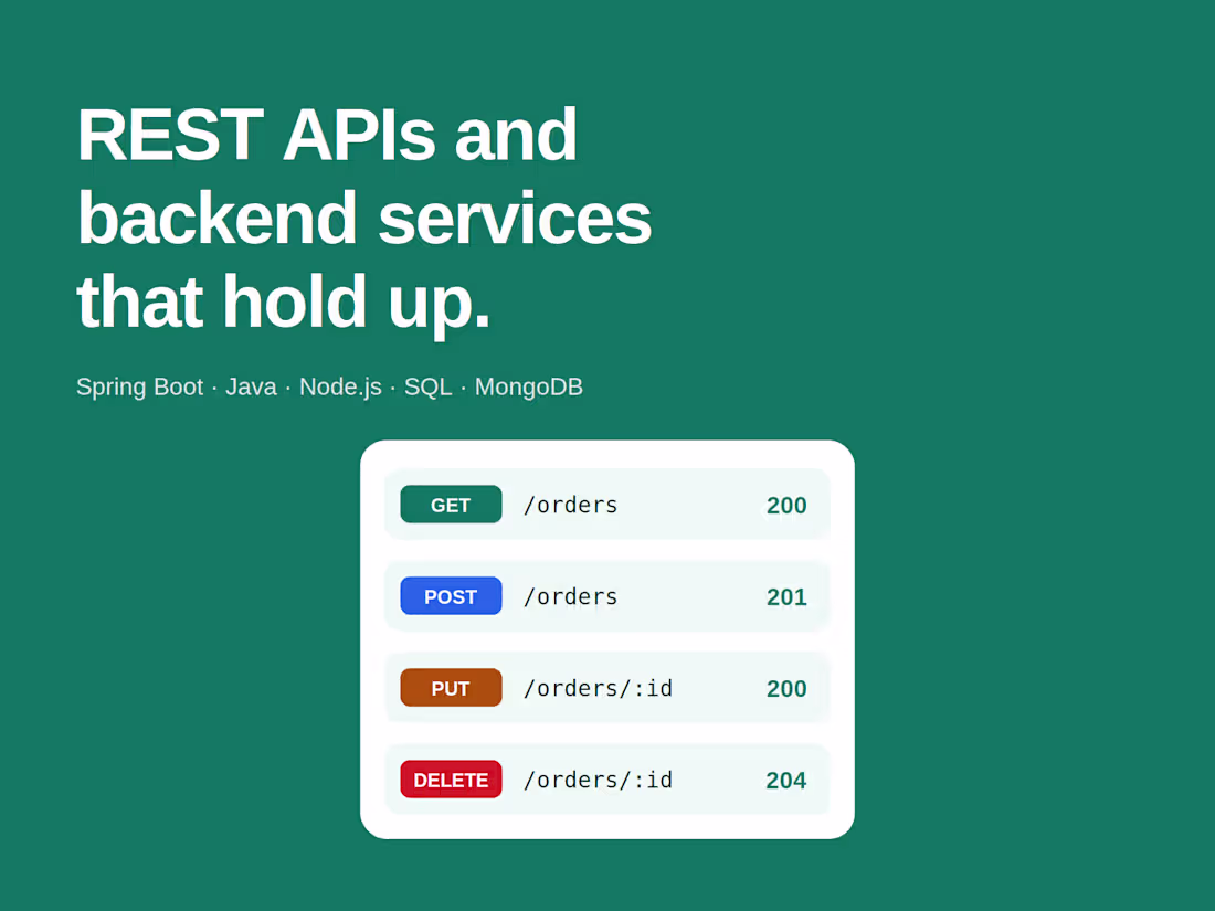 Cover image for I will build REST APIs and backend services