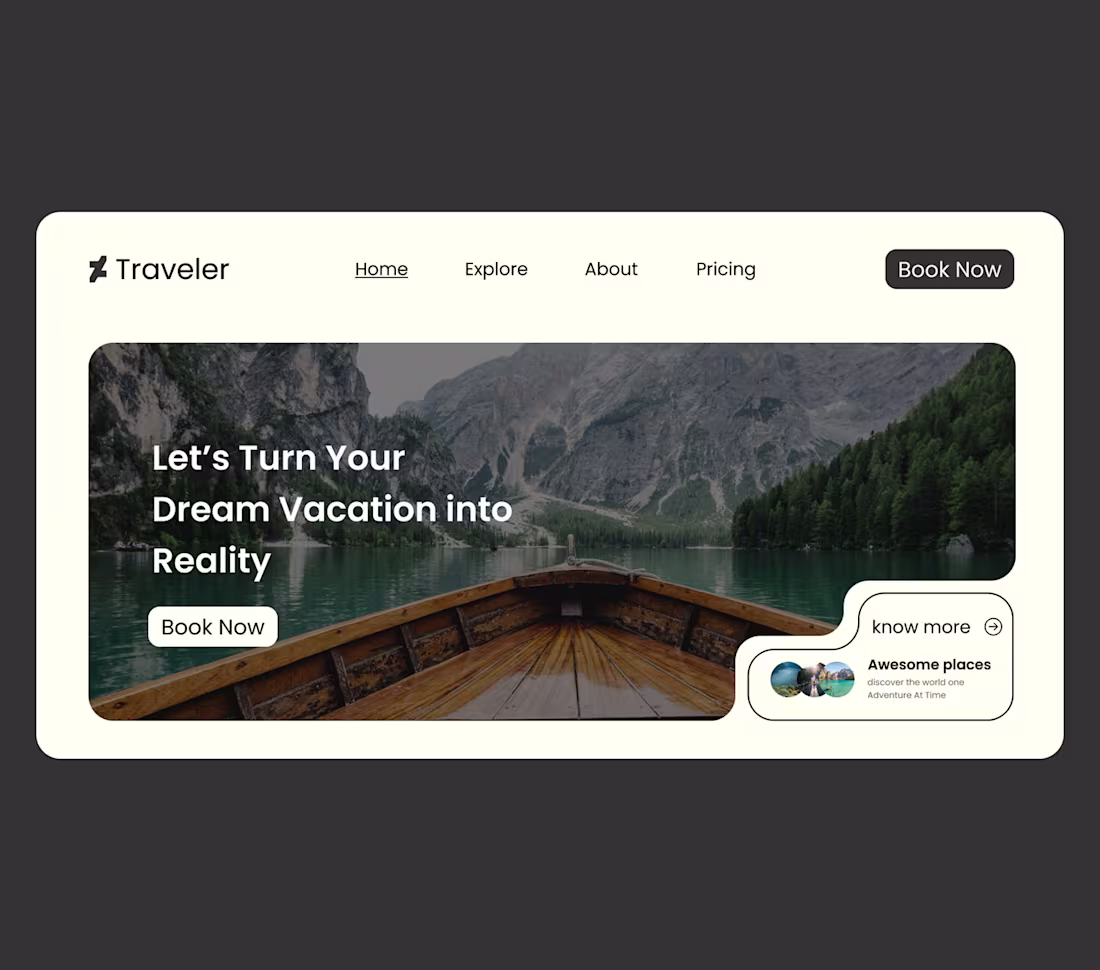 Cover image for Traveler agency | UI/UX | Web Design Project