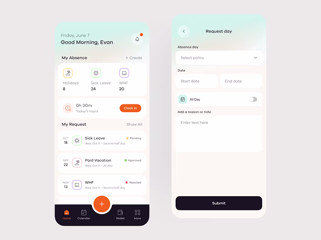 Cover image for Time & Attendance App Design