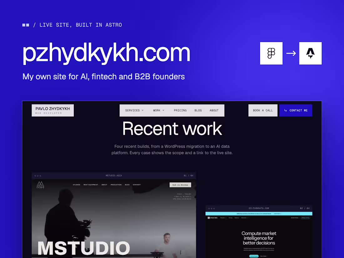 Cover image for Astro Portfolio Website - pzhydkykh.com