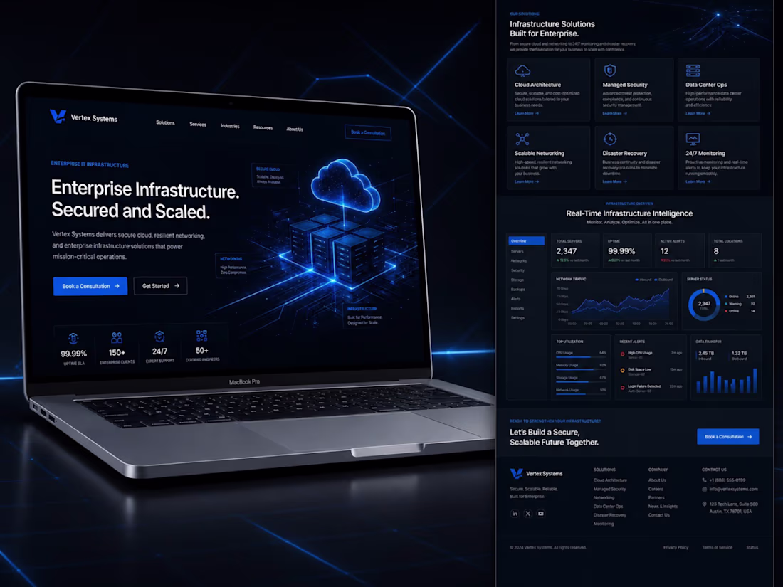 Cover image for Vertex Systems Enterprise SaaS Website