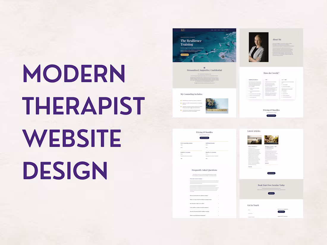Cover image for Modern Therapist Website Design & Development