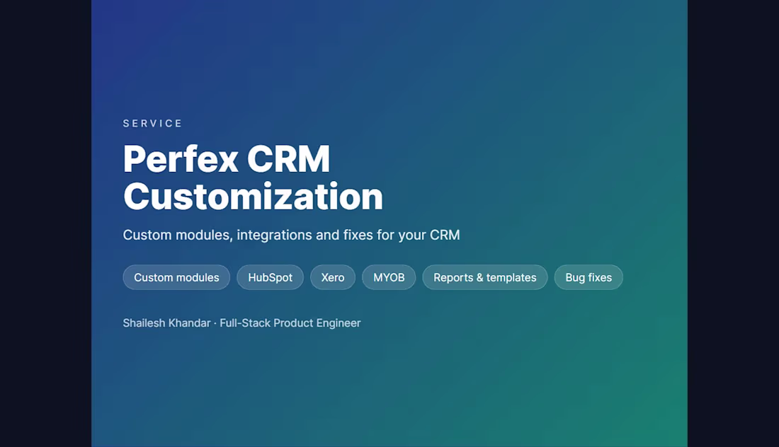 Cover image for Perfex CRM Customization, Modules & Integrations