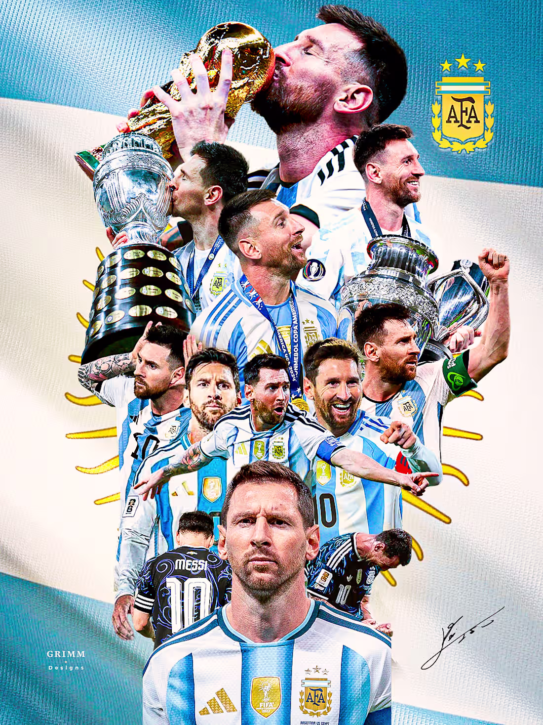 Cover image for Design inspired by Lionel Messi Trophies with Argentina