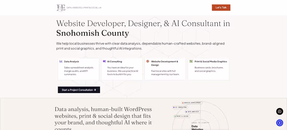 Cover image for J&E Stats (jestats.io): studio site on WordPress and Elementor