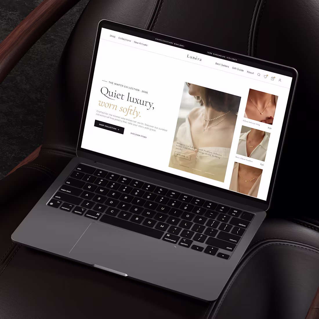 Cover image for LUNÉRA — Luxury Jewelry eCommerce Website