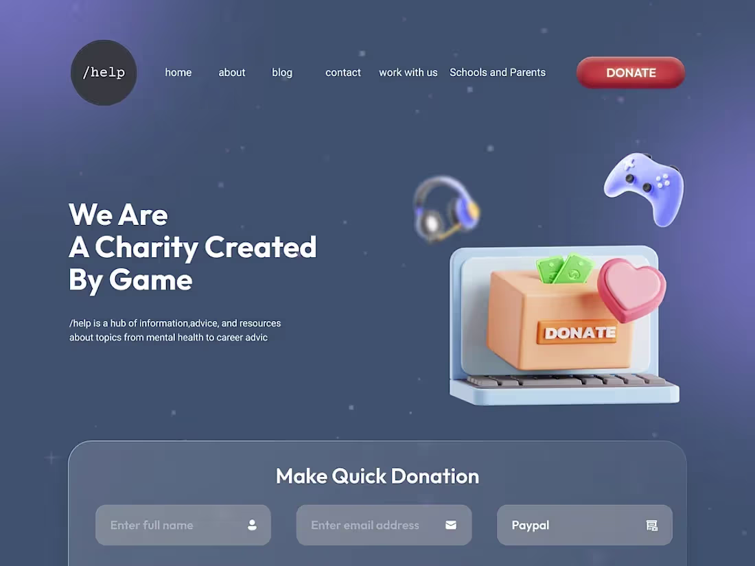 Cover image for  Gaming for a Cause: Charity Website Design