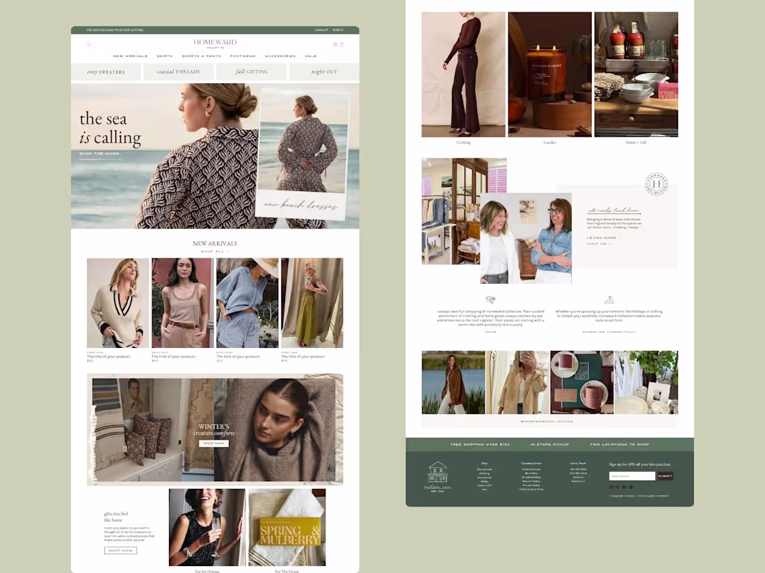 Cover image for Homeward Collective Shopify Storefront Design
