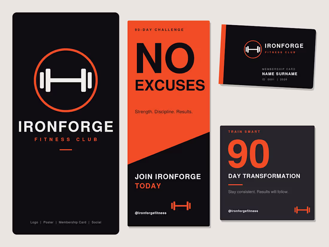 Cover image for IronForge Fitness Club: complete brand