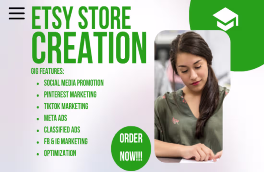Cover image for etsy store creation, digital product, etsy SEO
