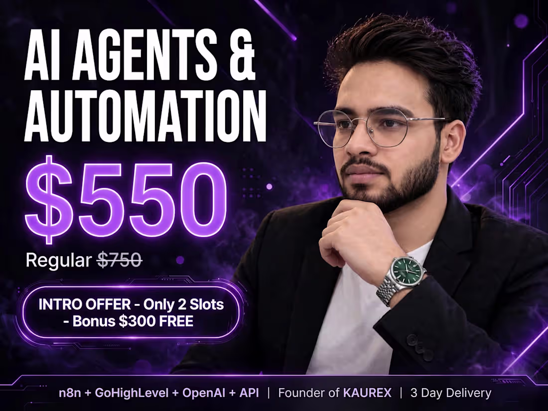 Cover image for AI Agents & Workflow Automation - n8n + GoHighLevel + API