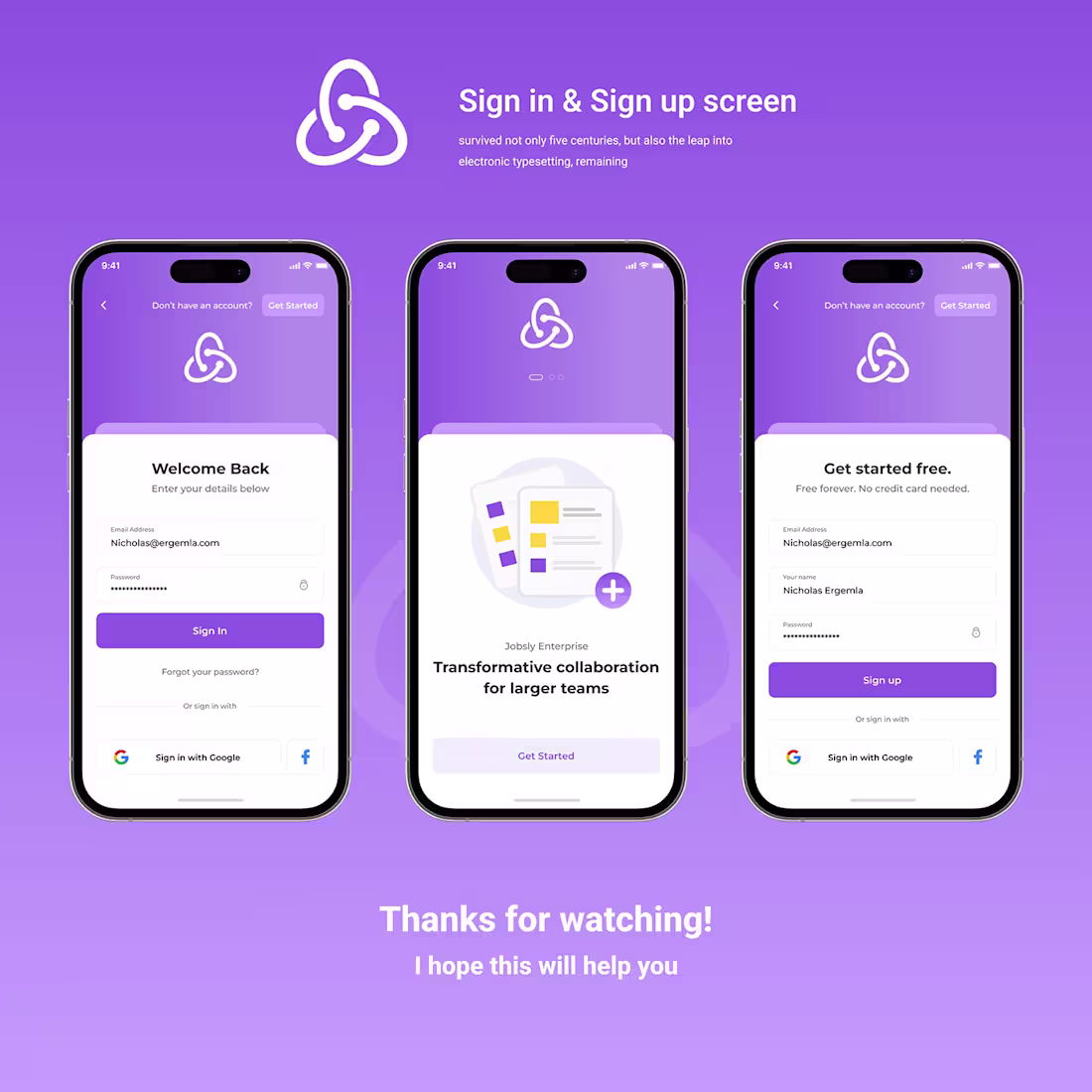 Cover image for Sign in & Sign up screen