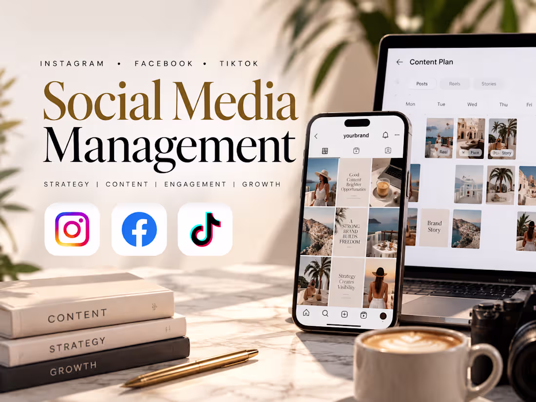 Cover image for Social Media Management - Instagram, Facebook & TikTok